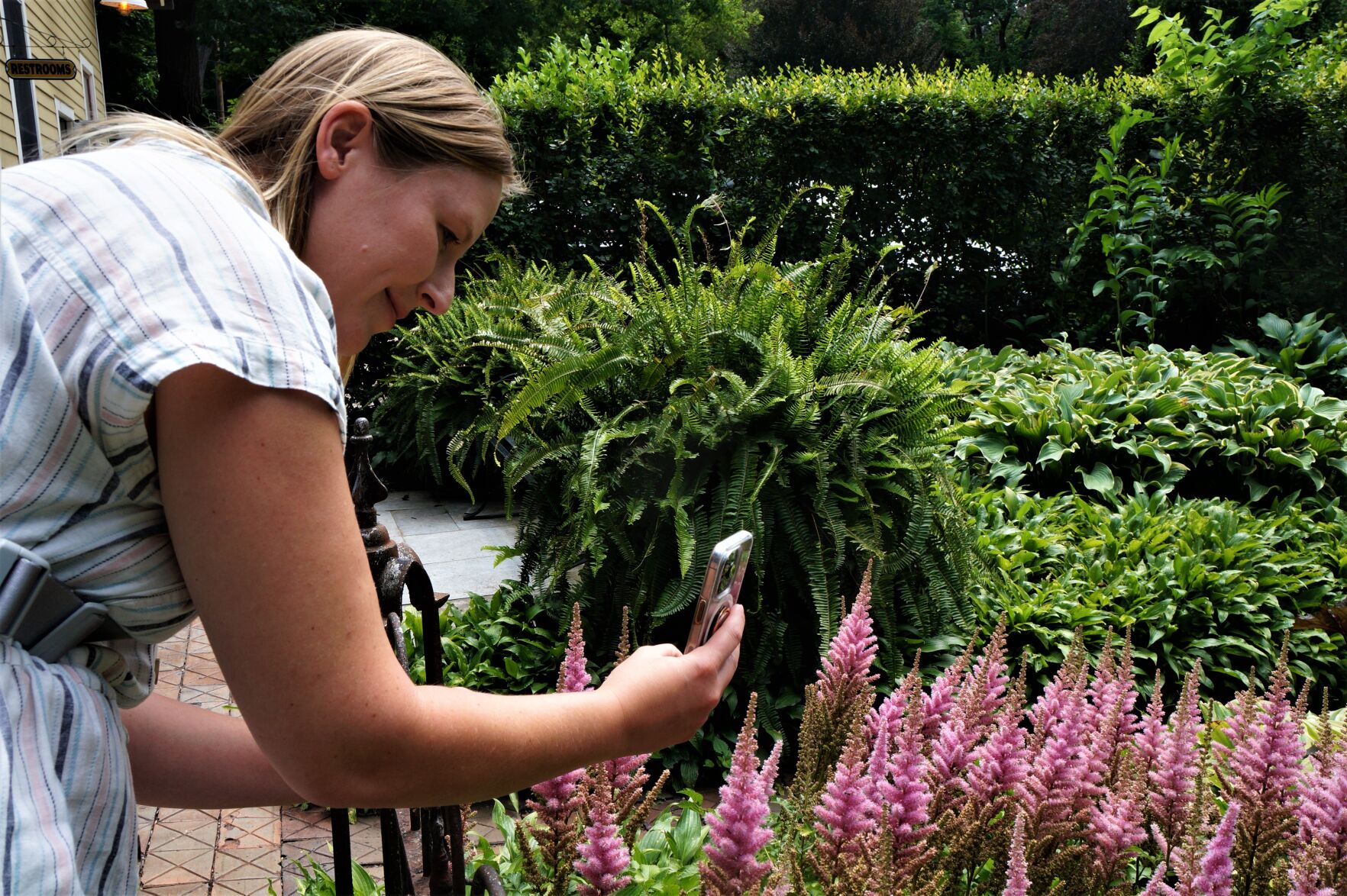 Black Point: Amy Bachtell of Hartland Taking Picture of Flowers